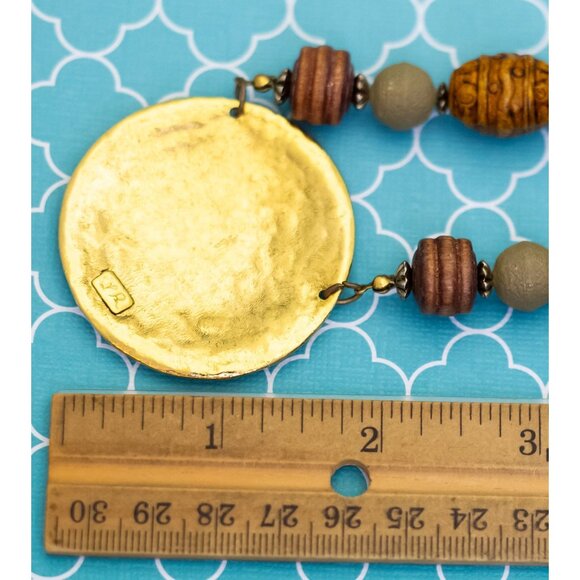 22 inch, Vintage Circular Bohemian Sun Floral Stylish Beads Necklace by LP - R35 - Picture 2 of 3